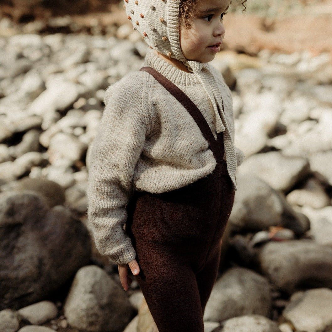 Silly Silas Unisex Teddy Warmy Footless Tights with Braces (Chocolate Brown)